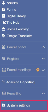 System Settings tab